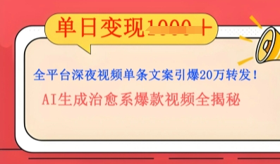 全平台深夜文案新风口：DeepSeek生成百万播放量金句，治愈系内容涨粉速度快4倍-静昭俊轻创站