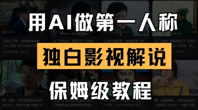 用AI做第一人称独白影视解说，手把手教学，保姆级教程-静昭俊轻创站