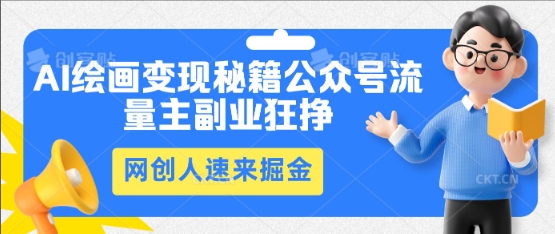 AI绘画变现秘籍：公众号流量主副业狂挣，网创人速来掘金-静昭俊轻创站