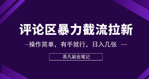 评论区暴力截流拉新：捡钱项目，操作简单，有手就行，日入几张-静昭俊轻创站