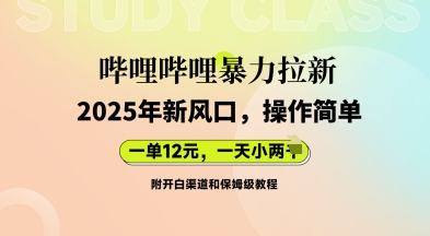哔哩哔哩暴力拉新:2025年新风口,一单12元,一天数张(附开白渠道和保姆级教程)-静昭俊轻创站